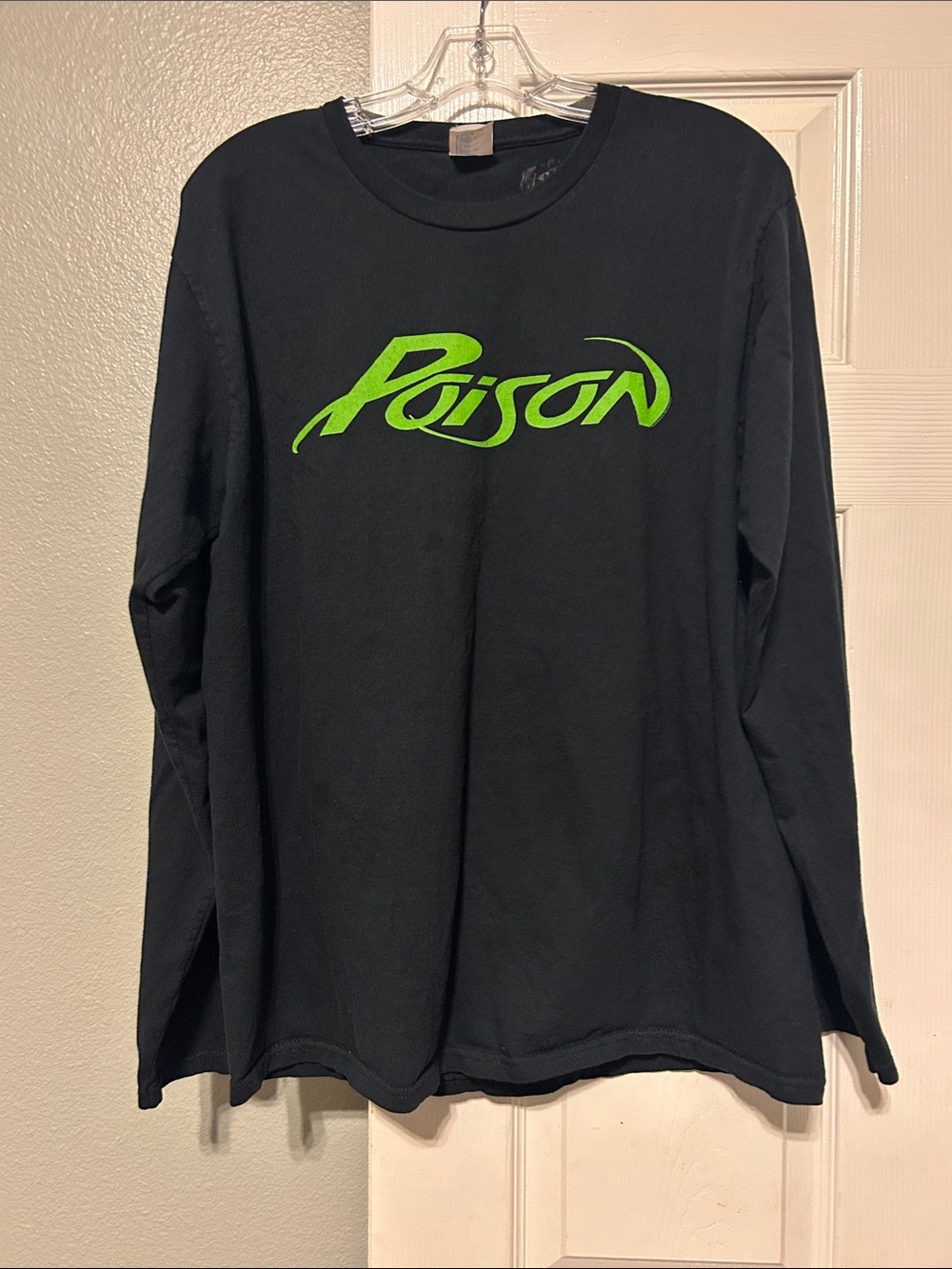 Poison Logo Long Sleeve Tee - Black with Neon Green Print